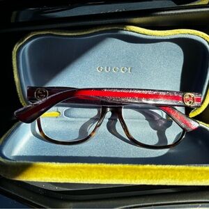Gucci Red and Black Men's Eyewear